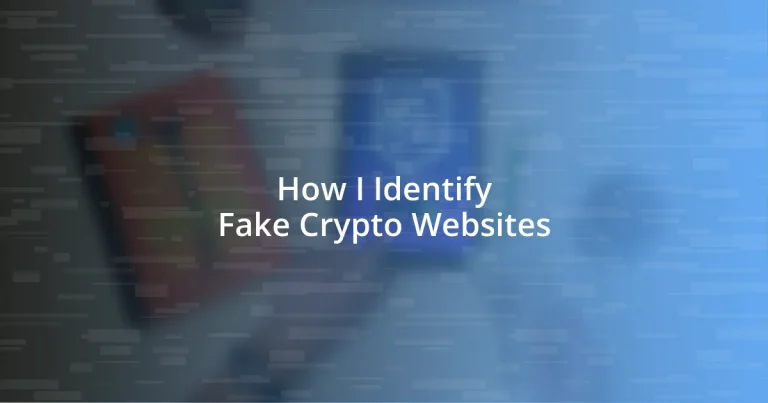 How I Identify Fake Crypto Websites