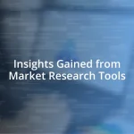 Insights Gained from Market Research Tools