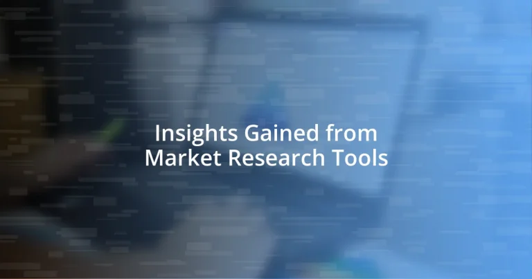 Insights Gained from Market Research Tools